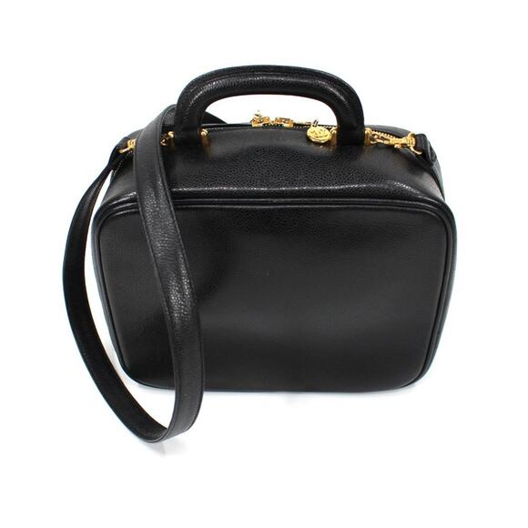 Chanel CC Black Caviar Leather Vanity Crossbody Two-Way Zip Gold Zipper Handbag - Picture 6 of 12